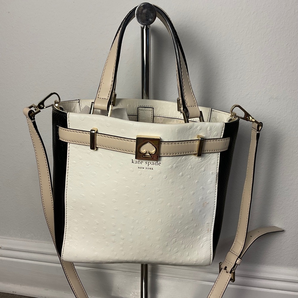 Kate Spade HoustonStreet Leo Patrick convertible crossbody leather cream black